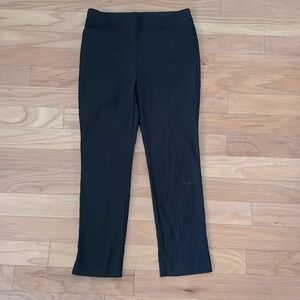 Chico's | Black Straight Leg Pants | Textured | Stretchy Pull On Pant | size 6R